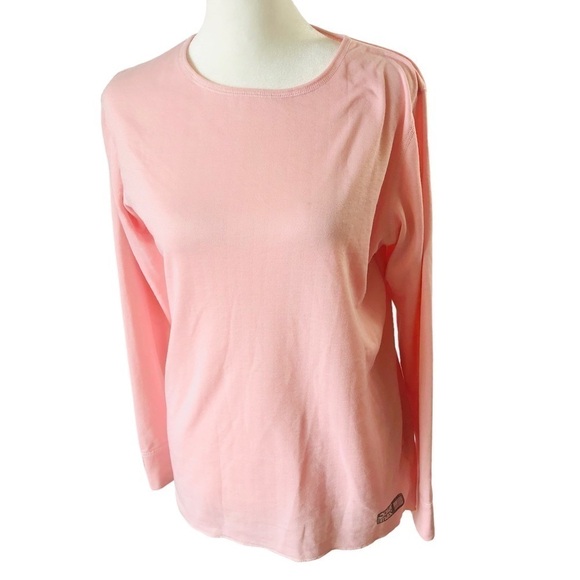 Polar Max Technical Base Layer Knit Tee Women L XL Pink Round Neck Long Sleeves - Picture 1 of 9
